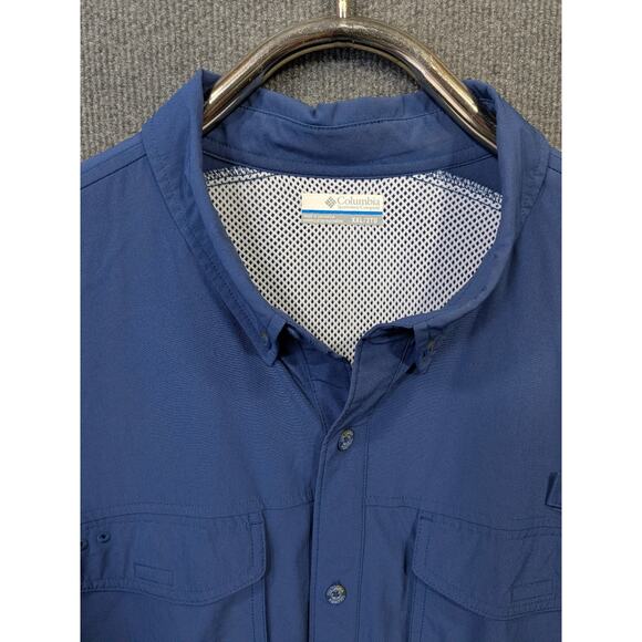 Columbia PFG Shirt Mens XXL Permit Omni Shade Woven Roll Tab Long Sleeve Vented - Picture 4 of 13